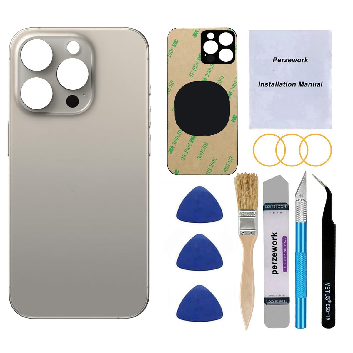 Amazon.co.jp: Perzework OEM リアバックガラス iPhone 15 Pro 6.1